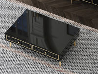 尼博家具 茶几(黑/白) 现代轻奢 高密度板+高亮光漆+不锈钢五金