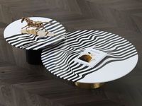 尼博家具 茶几 后现代轻奢 大理石+不锈钢电镀五金