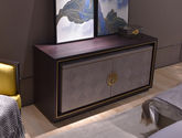 品筑生活 电视柜 新中式 进口榉木+多层板+铜材质