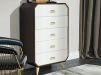 品筑生活 五斗柜 新中式 进口榉木+多层板+锌合金+不锈钢+铜材质