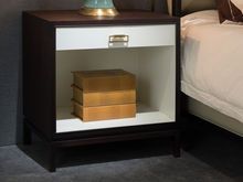 品筑生活 床头柜 新中式 进口榉木+多层板+锌合金