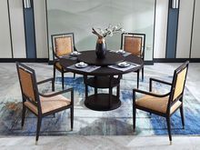 大至 新中式 1.35m圆餐桌 榉木+杂木多层板