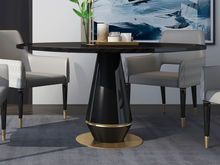 柏林之家 1.5m圆餐桌 现代轻奢 进口桦木+多层板+不锈钢