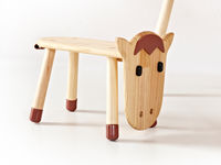 90后家具 中马凳 现代北欧 松木 原木色+棕色哑光+黑色哑光