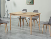 90后家具 拉伸餐桌 现代北欧 白蜡木，三聚氰胺板 木纹色