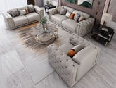 梵迪 1+2+3组合沙发 意式极简.轻奢 头层牛皮+进口桦木+仿皮+不锈钢镀铜