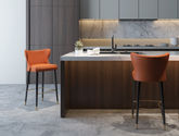 柏林之家 吧椅 现代轻奢 进口桦木+超纤皮+铜材质