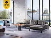 简意家具 坐左转角沙发 现代极简 头层青皮+钢架烤漆脚