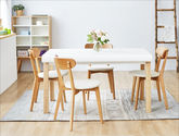 90后家家具 1.4米利维餐桌 北欧 白蜡木+中纤板贴木皮+PU哑光烤漆