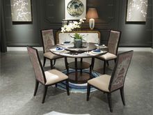 品筑生活 餐椅 新东方 进口榉木+头层牛皮+丝布刺绣 (双数起售,不单卖)