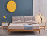 轻时光 1.8m床 北欧风格 橡胶木+棉麻布