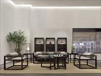 云物家具 1*2+3组合沙发 新中式风格 乌丝檀木+棉麻布