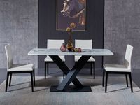 格具 餐桌 意式极简 碳素钢+人造大理石