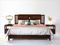云庭 新中式 FT-101A床(1.8米) 非洲加蓬进口乌金木+床板松木+纯铜五金