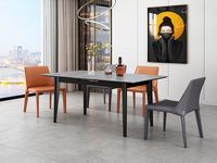 金简 餐台 现代简约功能拉伸台,橡木脚,意大利进口岩板