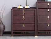 东方神韵 三斗柜 新中式 橡胶木+辅材实木多层板