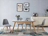 90后家具 拉伸餐桌 现代北欧 白蜡木，E1级中纤板