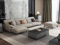 纳德威 组合沙发 现代简约 优质科技布+5挡五金功能头枕+抛光实木内架+五金脚