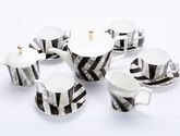 北欧极简11头黑色石纹陶瓷咖啡具套装