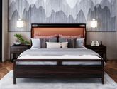 风范 1.8米床 新中式 乌金木+纳帕皮