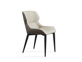 安琛 餐椅 极简 科技皮+高密度海绵+黑色五金底架