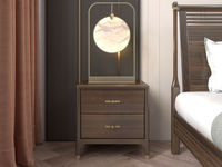 如懿 新中式 床头柜 乌金木+多层实木+乌金木皮饰面