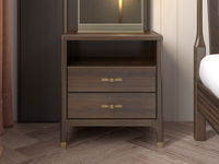 如懿 新中式 床头柜 乌金木+多层实木+乌金木皮饰面