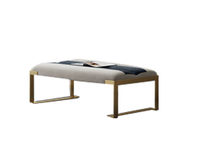 格具 现代简约 床尾凳 磨砂布+不锈钢