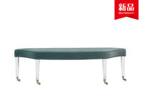 尚源 床尾凳 现代美式 进口榉木+绒布+亚克力