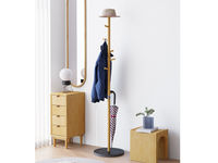 布拉格 衣帽架 现代实木风格 白蜡木+不锈钢套管