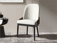 柏拉图 轻奢 餐椅 弯板+橡木立面框(双数起售,不单卖)