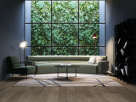 缔造 极简 接触面进口意大利头层真皮+羽丝棉+高密度海棉+碳素钢脚 皮艺组合弧形3.66米沙发（左3+右3）