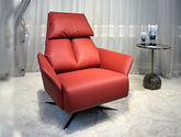 缔造 极简 百礼图面料+仿真皮框架碳素钢+填充物羽绒 红色 休闲椅