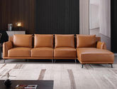 B系优选 现代简约 仿真皮 高密度回弹海绵座包 进口松木+桉木框架 1+3+左贵妃3.2米 转角沙发