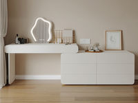 唯诺 侘寂风 梳妆台 亮面烤漆+环保烤漆+抽屉内置绒布+云朵触屏镜