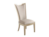 艾美侈 美式 进口榉木+超纤皮 香槟银+古典白 无扶手餐椅1把