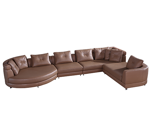 希奥 极简 接触面纳帕牛皮 俄罗斯樟子松 1+3+左贵+转角 皮4.66米沙发
