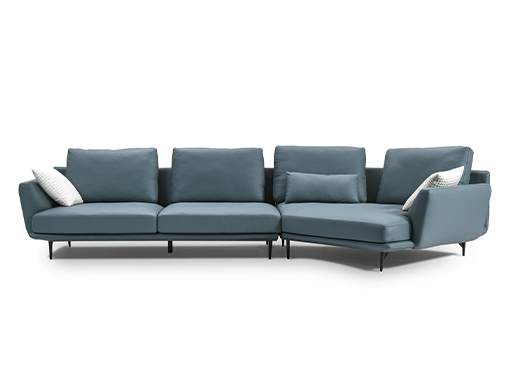 希奥 极简 接触面纳帕牛皮 俄罗斯樟子松 3+左贵妃 皮转角3.63米沙发