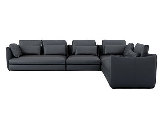 希奥 极简 接触面纳帕牛皮 俄罗斯樟子松+钢架靠背扶手 1+1+3+左贵妃 网红香奈儿 皮转角3.9米沙发