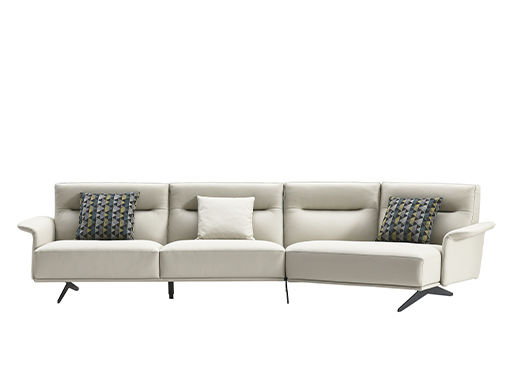 希奥 极简 全清牛皮 俄罗斯樟子松 3+左贵妃 半皮（接触面真皮）转角3.44米沙发