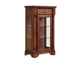 多纳宝 美式 美式 鹅掌楸木+脚柱橡胶木+玻璃 单门酒柜