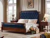 多纳宝 美式 美式 超纤仿真皮+高密度回弹海绵+进口实木 1.8米床
