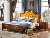 多纳宝 美式 美式 超纤仿真皮+高密度回弹海绵+进口实木 1.8米床