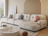 云端 奶油风 科技布+俄罗斯进口落叶松内架米白色 1+3+左贵妃转角3.4米沙发