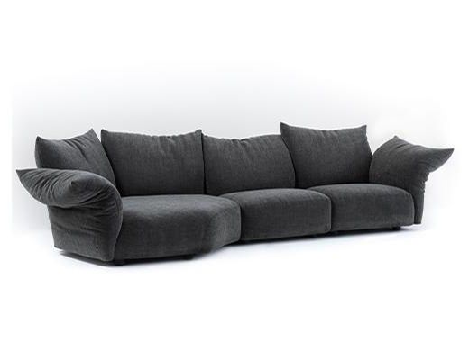 希奥 极简 磨砂布 俄罗斯樟子松 右单+中位+左贵 网红花瓣 转角3.95米沙发