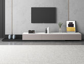 A系优选 现代简约 中纤板（MDF）亮光烤漆+岩板 雪山白亚光 拉伸电视柜(未开电源孔)