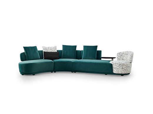 梵纳意简 极简 绒布+多层实木板+实木框架+高回弹海绵+碳素钢五金 异形沙发 H0393.52米沙发