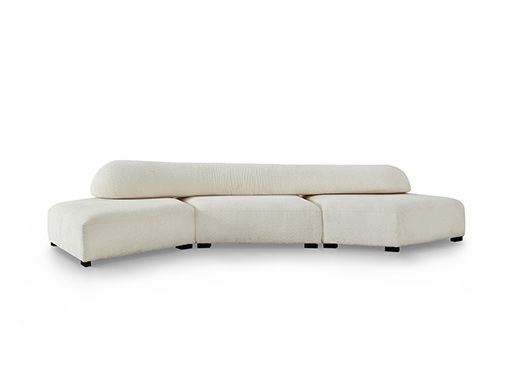 梵纳意简 极简 布艺+多层实木板+实木框架+高回弹海绵+碳素钢五金 异形沙发 网红 极简岩石3.85米沙发