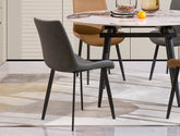 A家家居 现代简约 仿皮+实木弯板+碳素钢脚 灰色 餐椅1把
