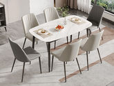 芝华仕 现代简约奥尔维托餐台 白色 1.4米餐桌+6把餐椅